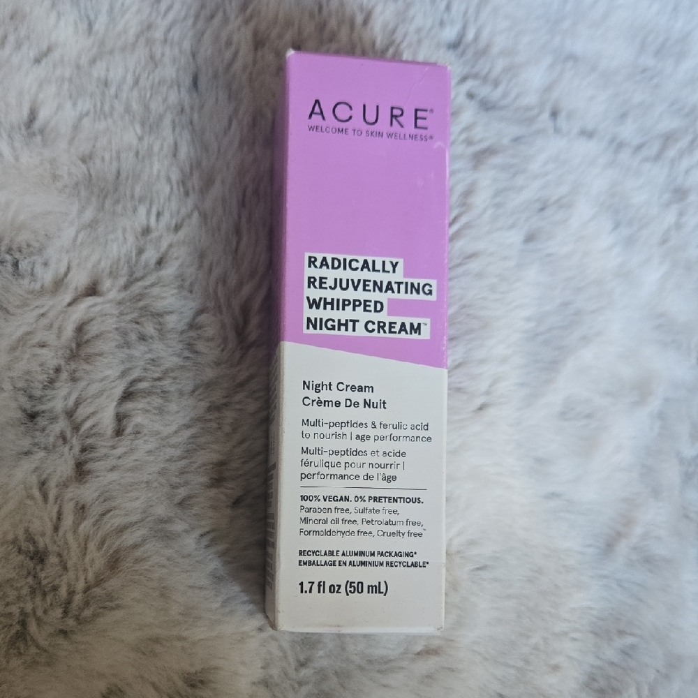Acure Radically Rejuvenating Whipped Night Cream - Purple and White